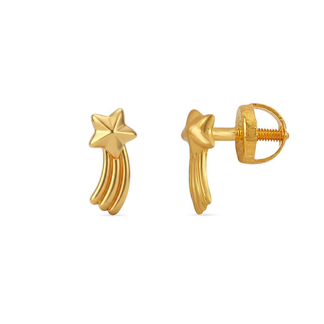 Tanishq 22KT Gold Stud Earrings for Kids 2