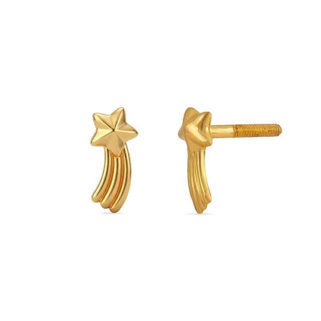 Tanishq 22KT Gold Stud Earrings for Kids 4