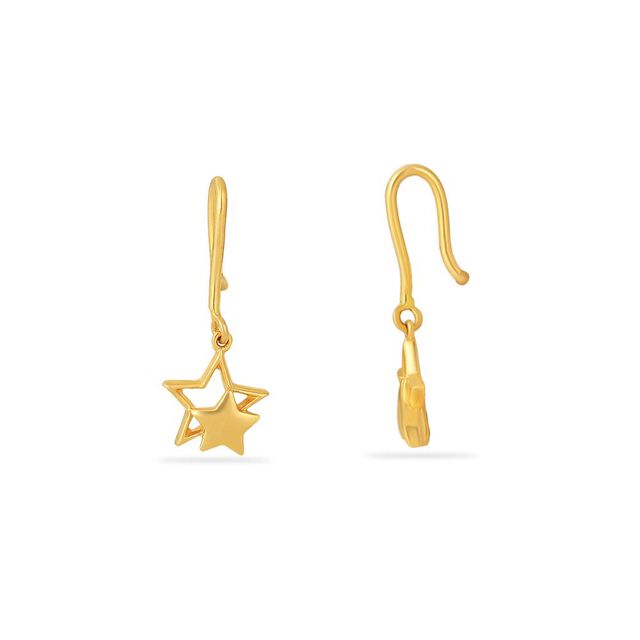 Twinkling Star Gold Hoop Earrings for Kids 2