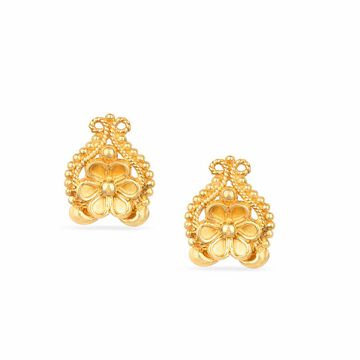 Tiny Twirl Gold Stud Earrings for Kids