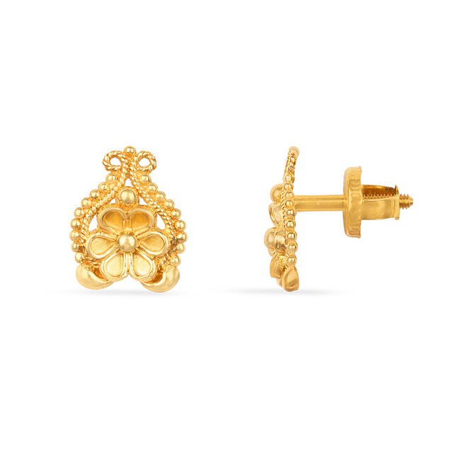 Tiny Twirl Gold Stud Earrings for Kids 2