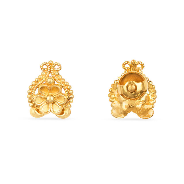 Tiny Twirl Gold Stud Earrings for Kids 3