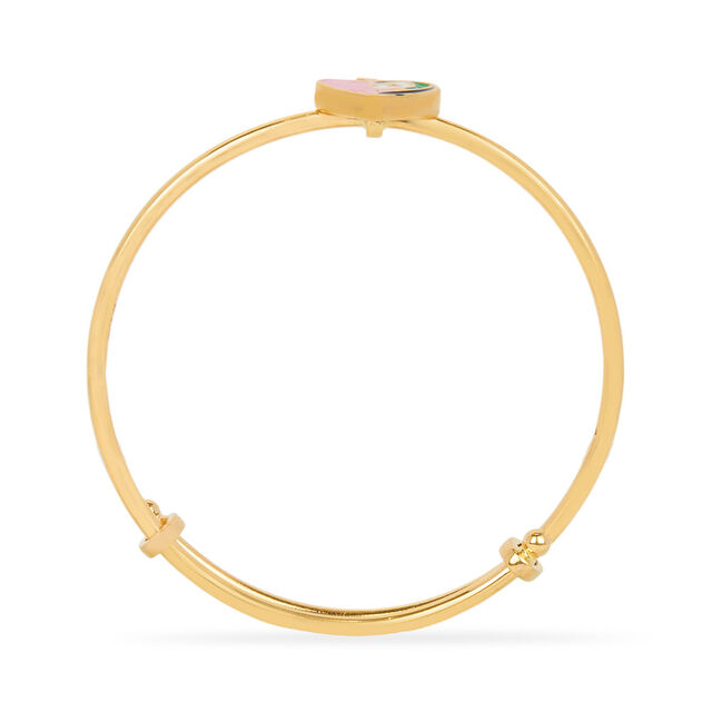 Peacock Heart Gold Bangle for Kids 3