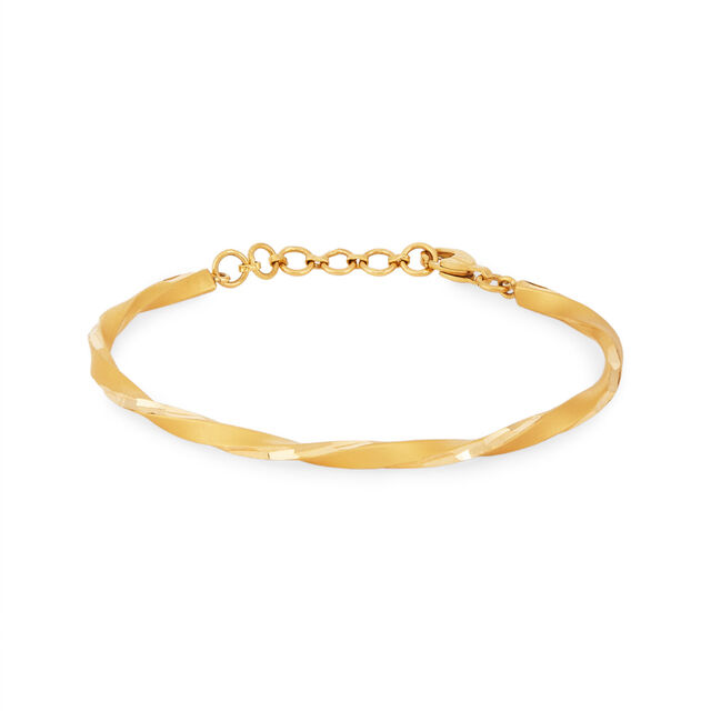 Gleam Wave Gold Bangle 