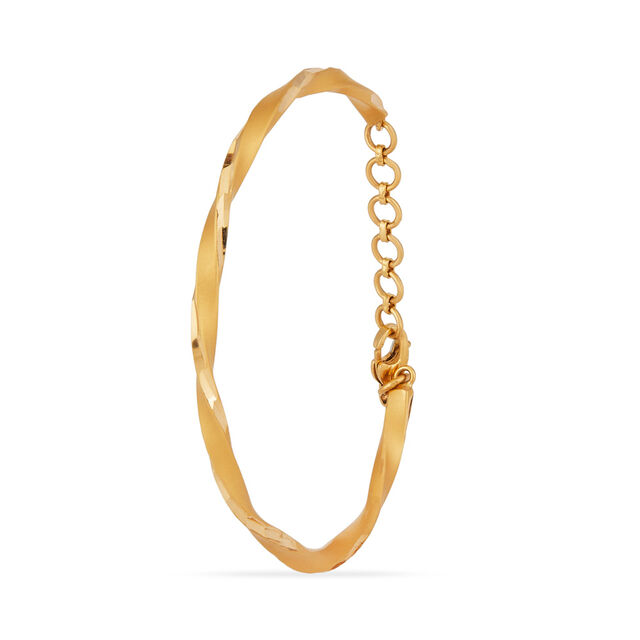 Gleam Wave Gold Bangle 2