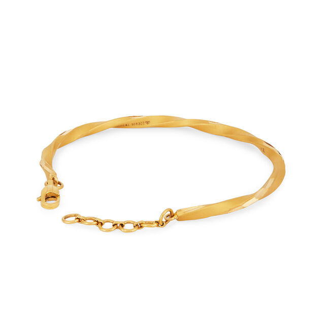 Gleam Wave Gold Bangle 3