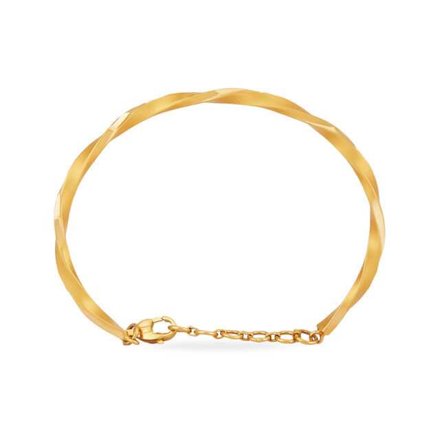 Gleam Wave Gold Bangle 4