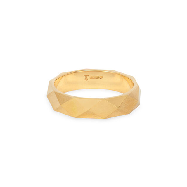 Geometric Elegance Gold Finger Ring 