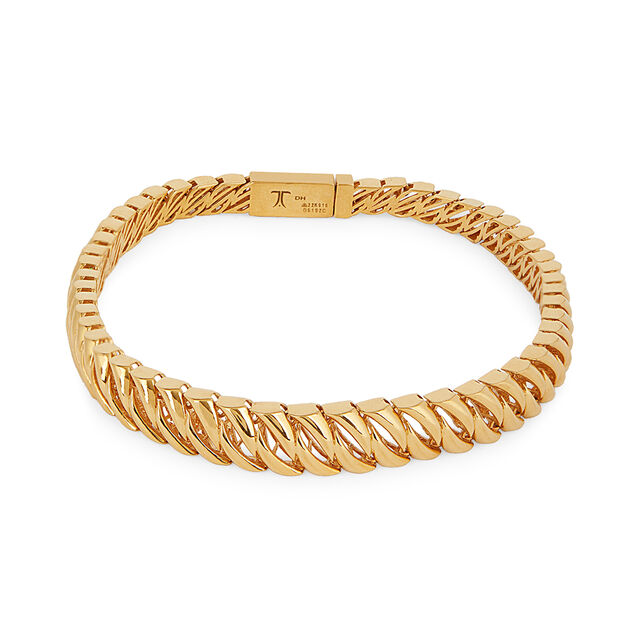 Woven Slant Gold Bracelet 