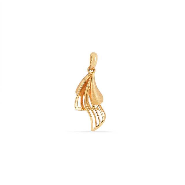 Tanishq 22KT Gold Pendant and Earrings Set for Women 2