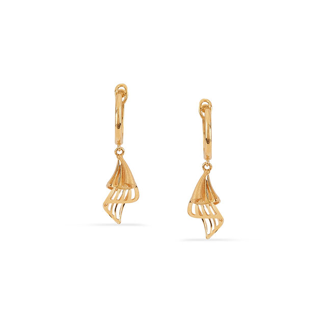 Tanishq 22KT Gold Pendant and Earrings Set for Women 3