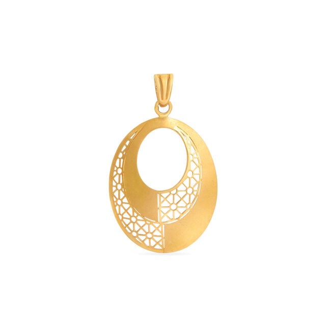 Tanishq 22KT Gold Pendant and Earrings Set 2