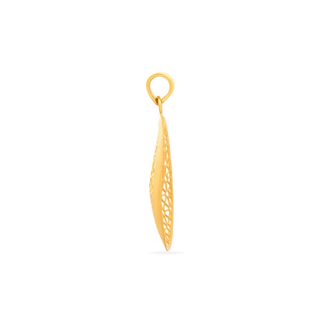 Tanishq 22KT Gold Pendant and Earrings Set 3
