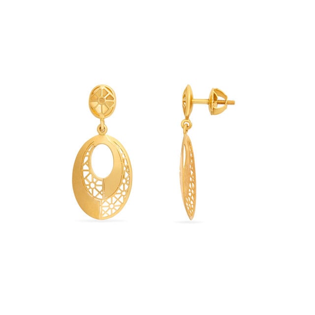 Tanishq 22KT Gold Pendant and Earrings Set 5