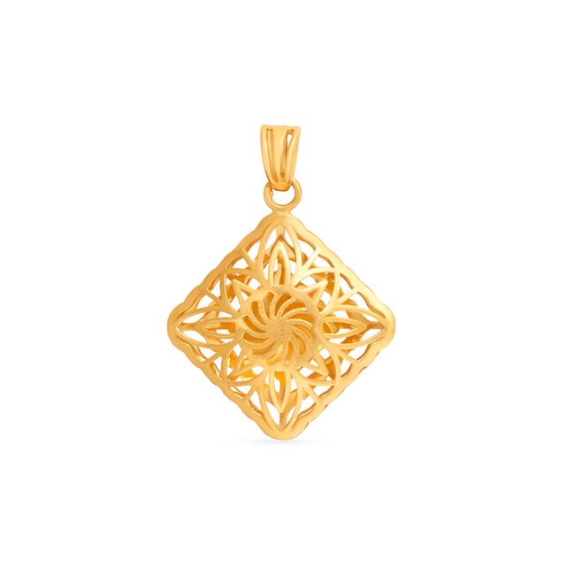 Tanishq 22KT Gold Pendant and Earrings Set 2