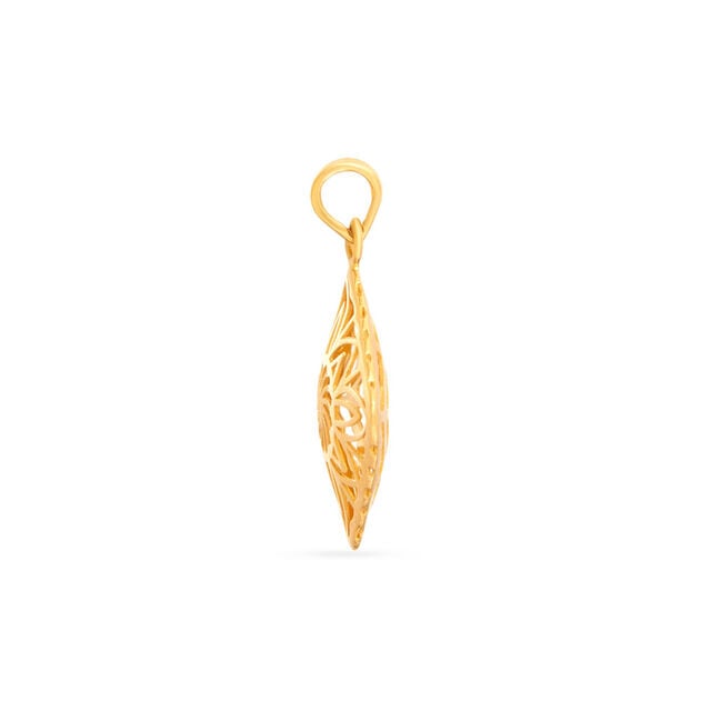Tanishq 22KT Gold Pendant and Earrings Set 3