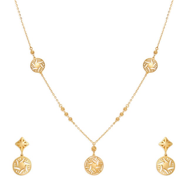Tanishq 22KT Gold Necklace Set 
