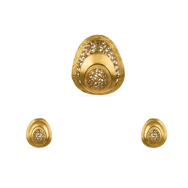 Elegant Filigree Pendant and Earrings Set,,hi-res 