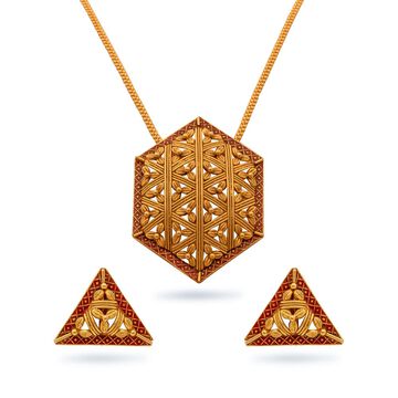 Versatile Petal Fusion Gold Necklace Set