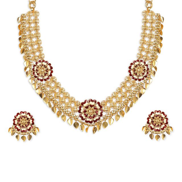 Tanishq 22KT Gold Neckwear Set for Women 3