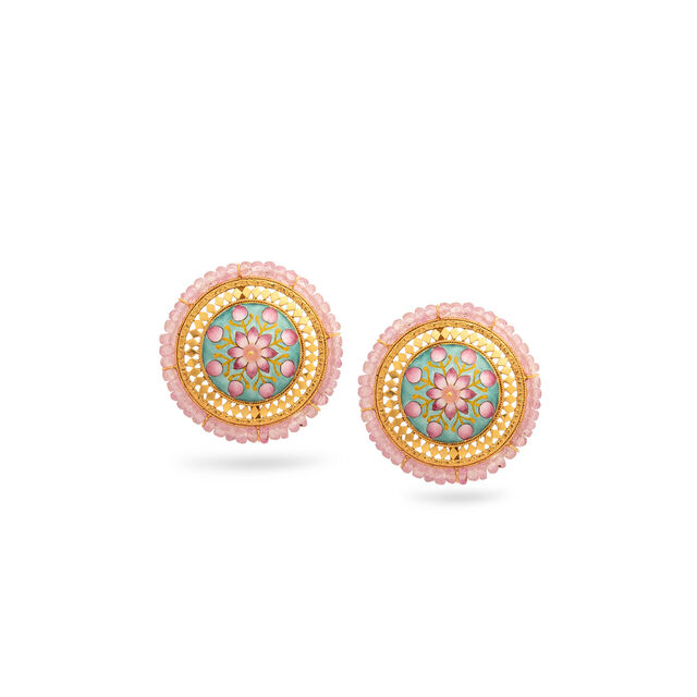 Intricate Petal Melody Gold Studs,,hi-res