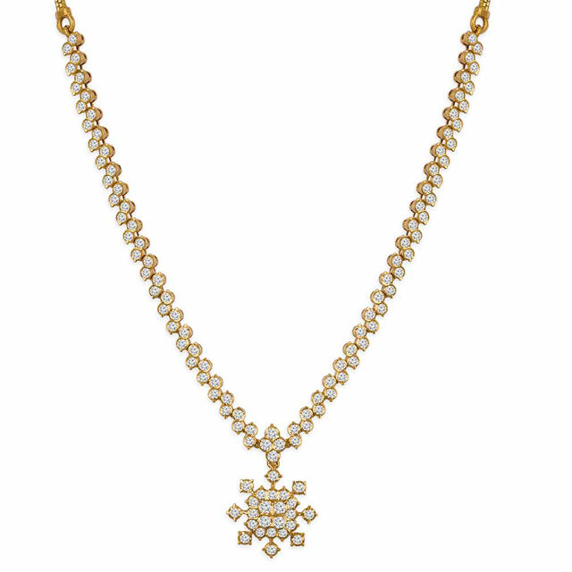 Tanishq 22KT Diamond Necklace for Women 