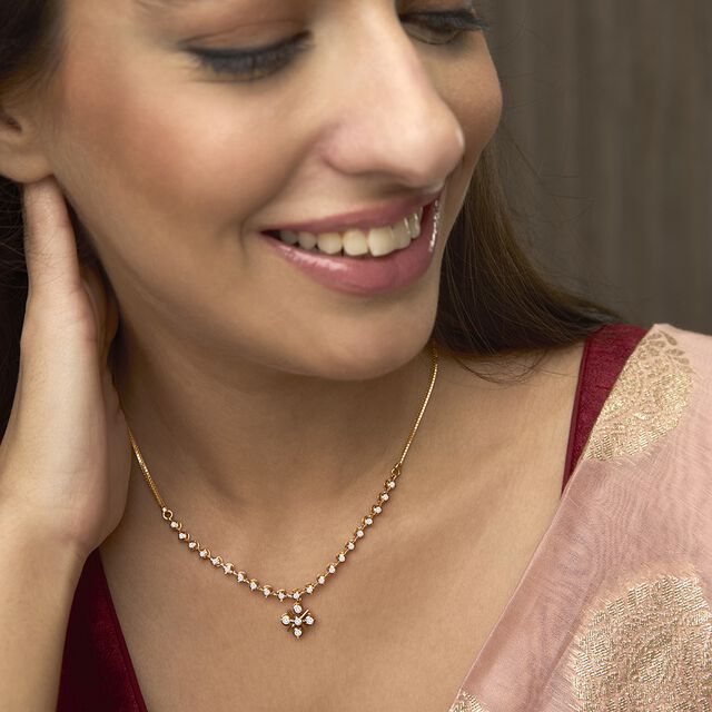 Tanishq 22KT Diamond Necklace for Women 2