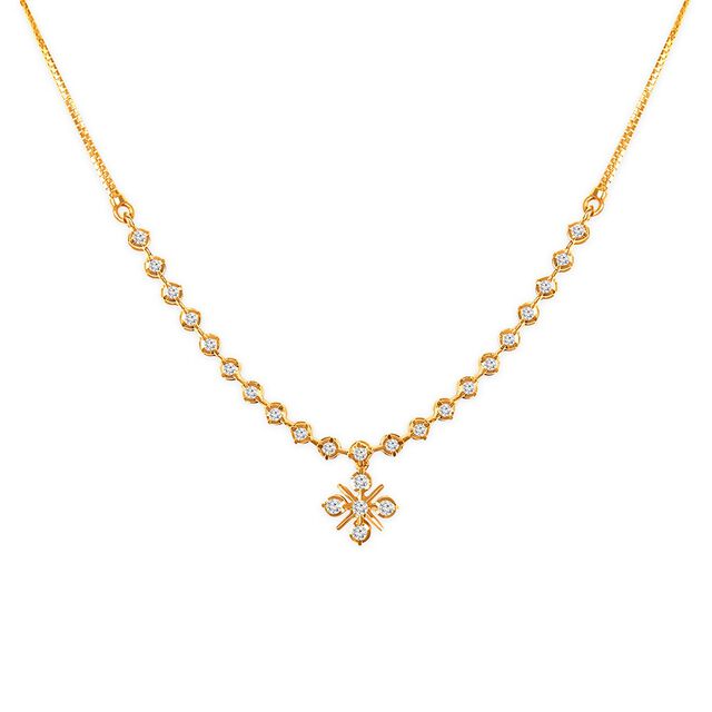 Tanishq 22KT Diamond Necklace for Women 