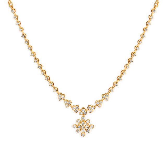 Tanishq 22KT Diamond Necklace for Women 
