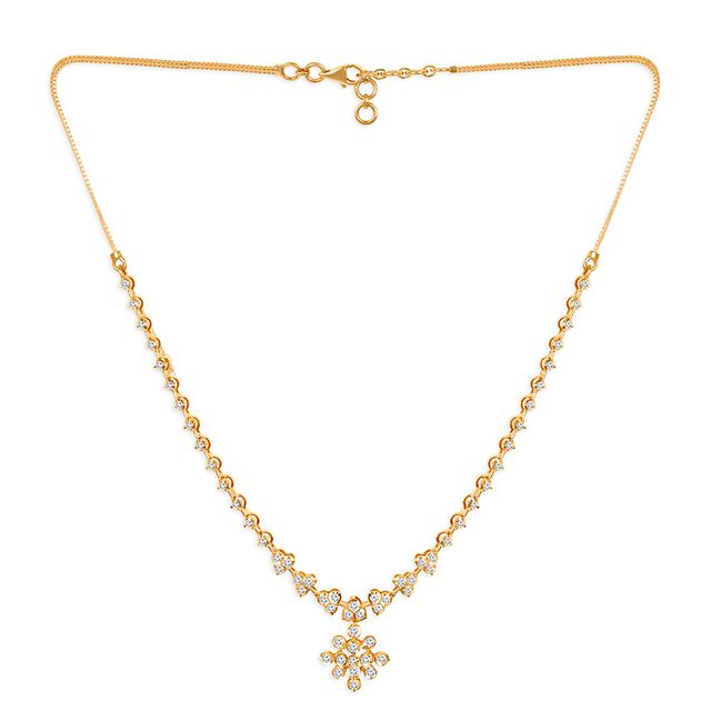 Tanishq 22KT Diamond Necklace for Women 3