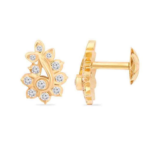 Tanishq 22KT Diamond Stud Earrings for Women 3