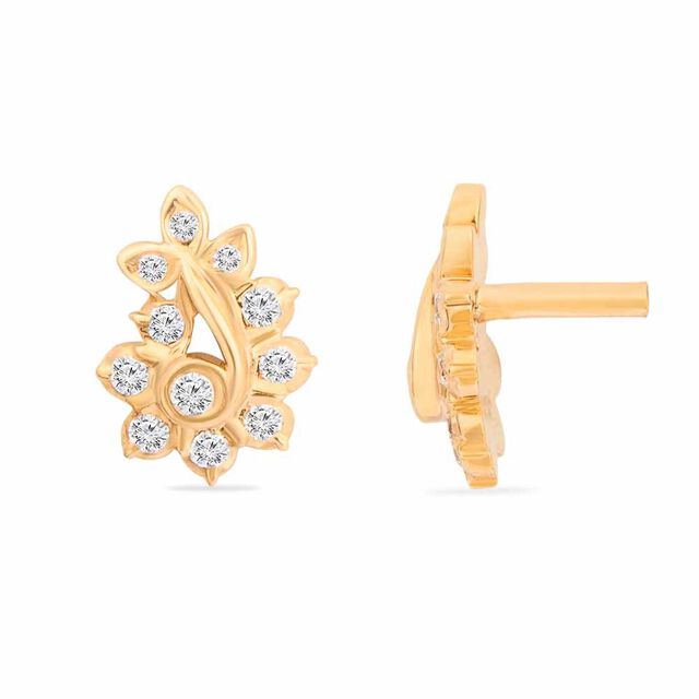 Tanishq 22KT Diamond Stud Earrings for Women 4