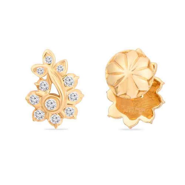Tanishq 22KT Diamond Stud Earrings for Women 5