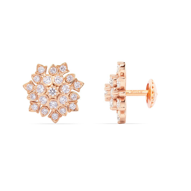 Tanishq 22KT Diamond Stud Earrings for Women 3