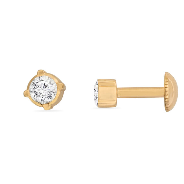 Tanishq 22KT Diamond Stud Earrings for Women 2