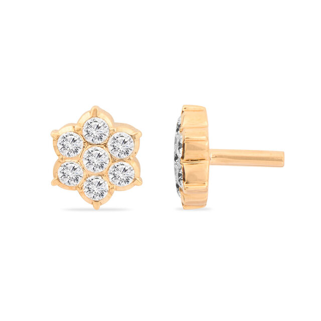Tanishq 22KT Diamond Stud Earrings for Women 3