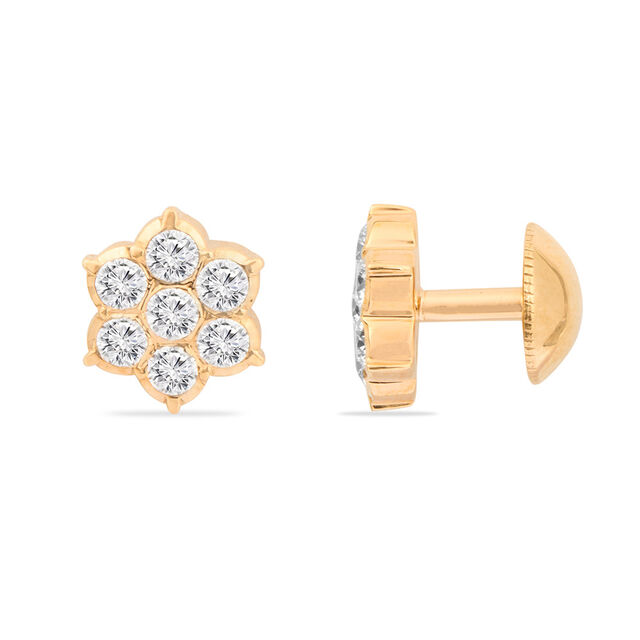 Tanishq 22KT Diamond Stud Earrings for Women 4