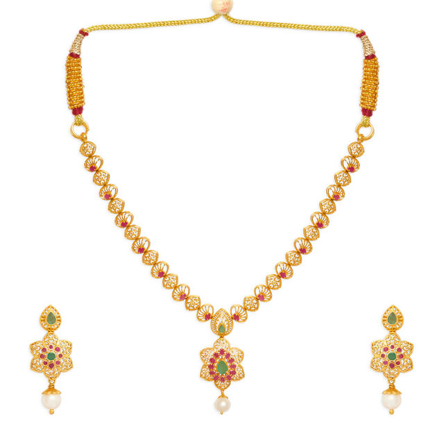 Tanishq 22KT Gold Necklace Set 2