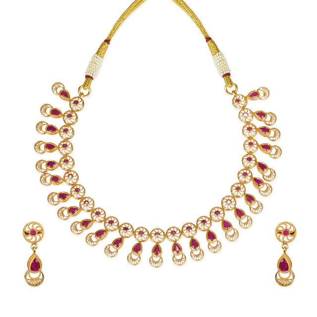 Tanishq 22KT Gold Neckwear Set for Women 