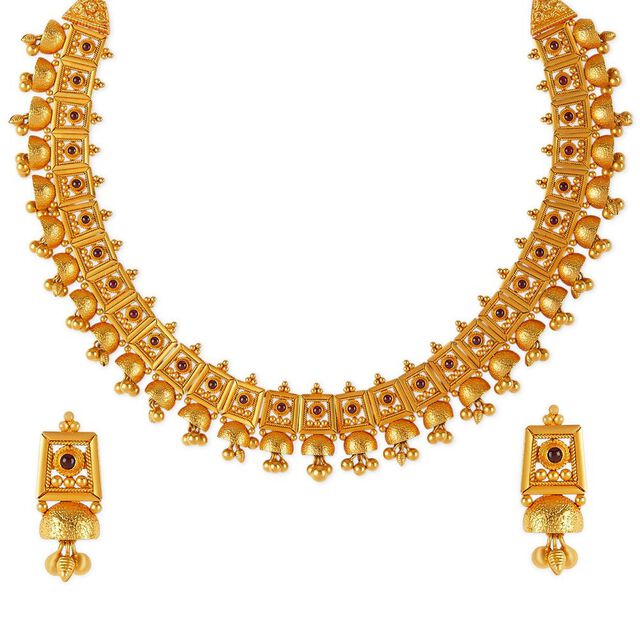 Tanishq 22KT Gold Necklace Set 