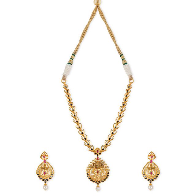 Tanishq 22KT Gold Necklace Set for Women 