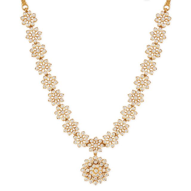 Tanishq 22KT Diamond Necklace for Women 