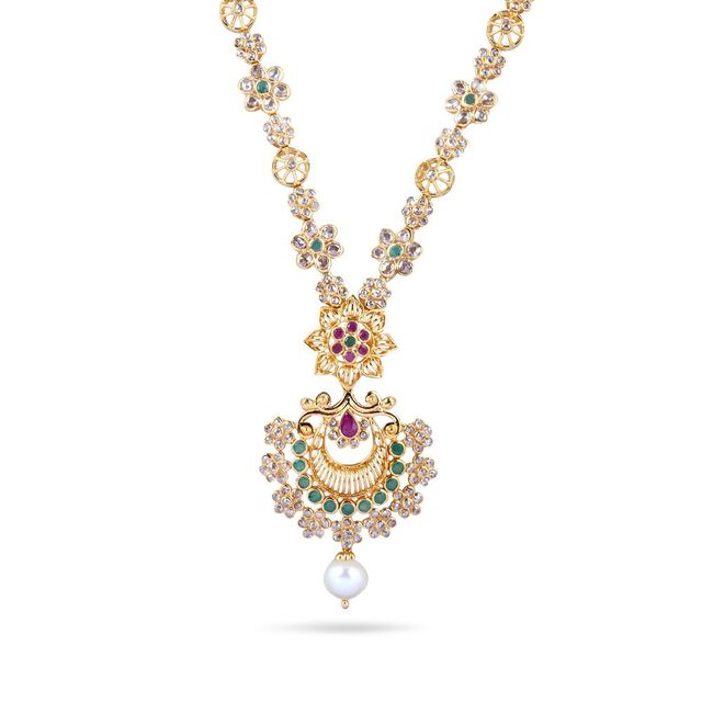 Gold Necklace Set with Pearls 2