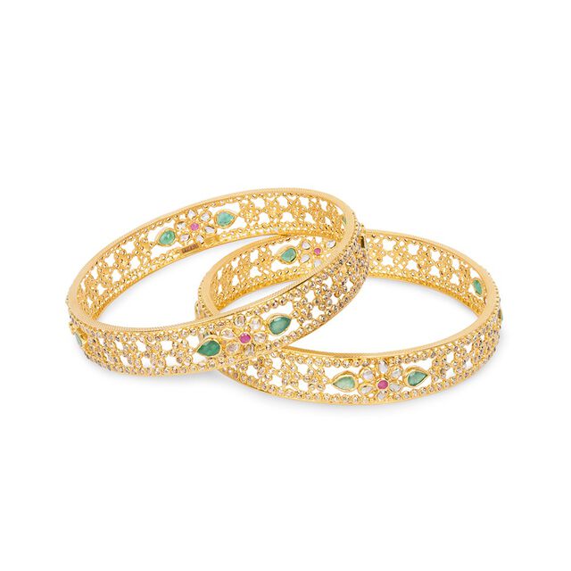 Tanishq 22KT Open Polki Bangle for Women 3