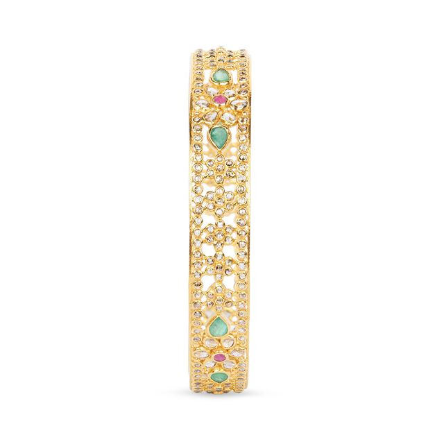 Tanishq 22KT Open Polki Bangle for Women 4