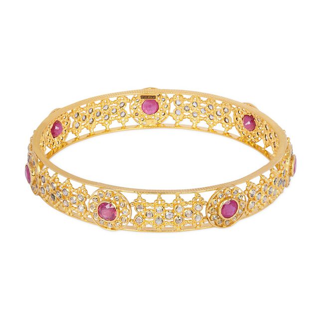 Tanishq 22KT Open Polki Bangle for Women 