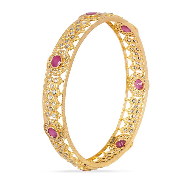 Tanishq 22KT Open Polki Bangle for Women 2