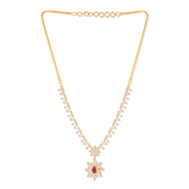 Tanishq 22KT Diamond Necklace for Women 