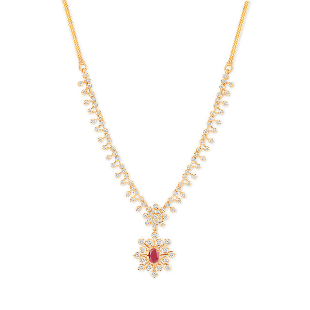 Tanishq 22KT Diamond Necklace for Women 2
