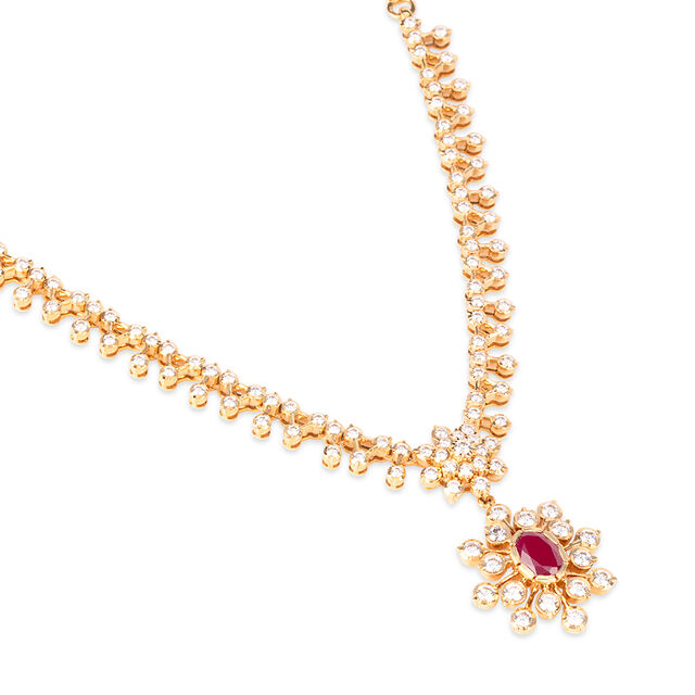 Tanishq 22KT Diamond Necklace for Women 3